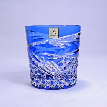 KAGAMI　江戸切子ロックグラス〈舞〉青　280㎖の画像