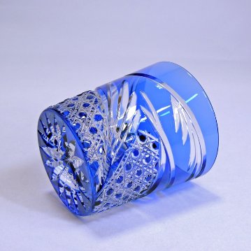 KAGAMI　江戸切子ロックグラス〈舞〉青　280㎖の画像