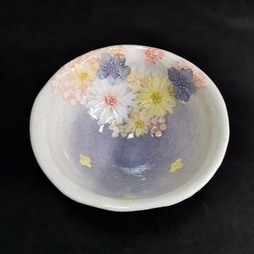工房ゆずりは　紫花景色　飯碗の画像