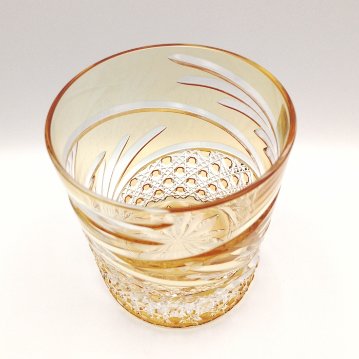 KAGAMI　江戸切子ロックグラス〈舞〉黄　280㎖の画像