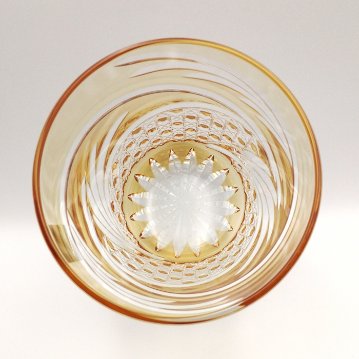 KAGAMI　江戸切子ロックグラス〈舞〉黄　280㎖の画像