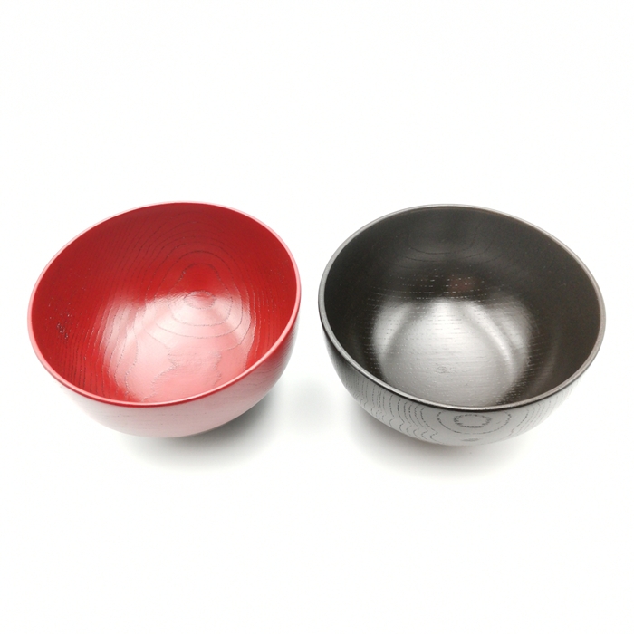 栓　摺り分け汁椀（朱/黒）　山中漆器 日本製の画像