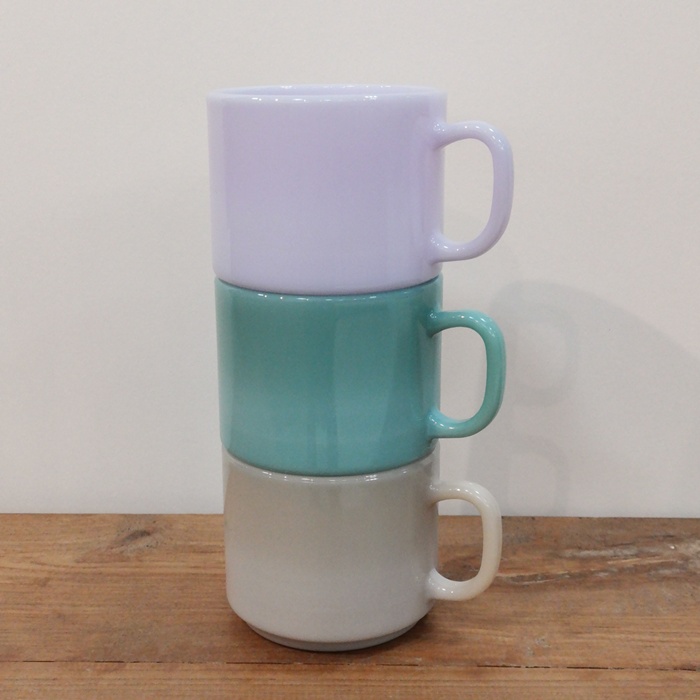 MILK GLASS　マグカップ（ラベンダー・ターコイズ・モカ）　300㏄の画像