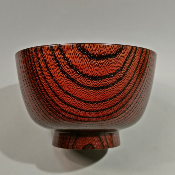 欅　切立3.8汁椀（拭漆・赤摺・黒摺）　山中漆器 日本製の画像