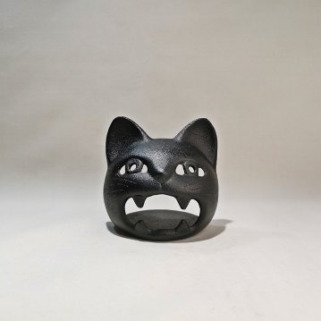 岩鋳　南部鐵器　キャンドルスタンド　ネコの画像
