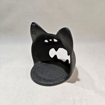 岩鋳　南部鐵器　キャンドルスタンド　ネコの画像