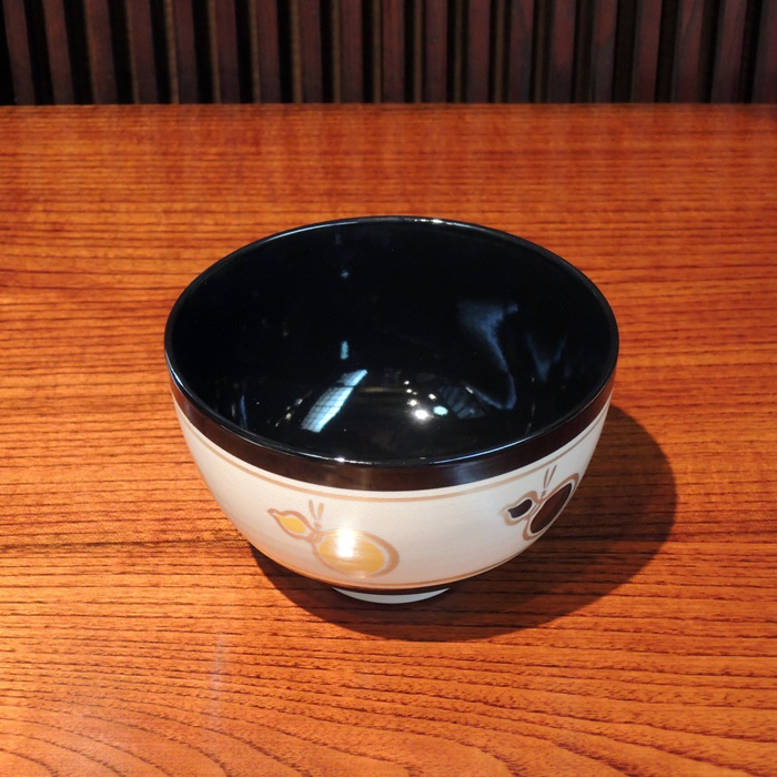 抹茶碗　黒仁清　六瓢　宮地英香作の画像