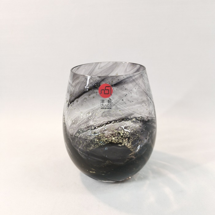 津軽びいどろ　ねぶたあかり　ロックグラス 墨sumiの画像