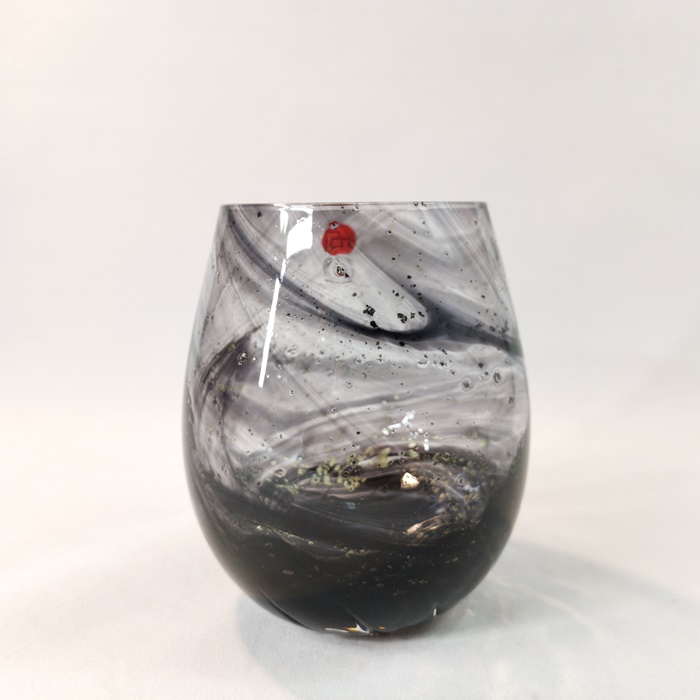 津軽びいどろ　ねぶたあかり　ロックグラス 墨sumiの画像