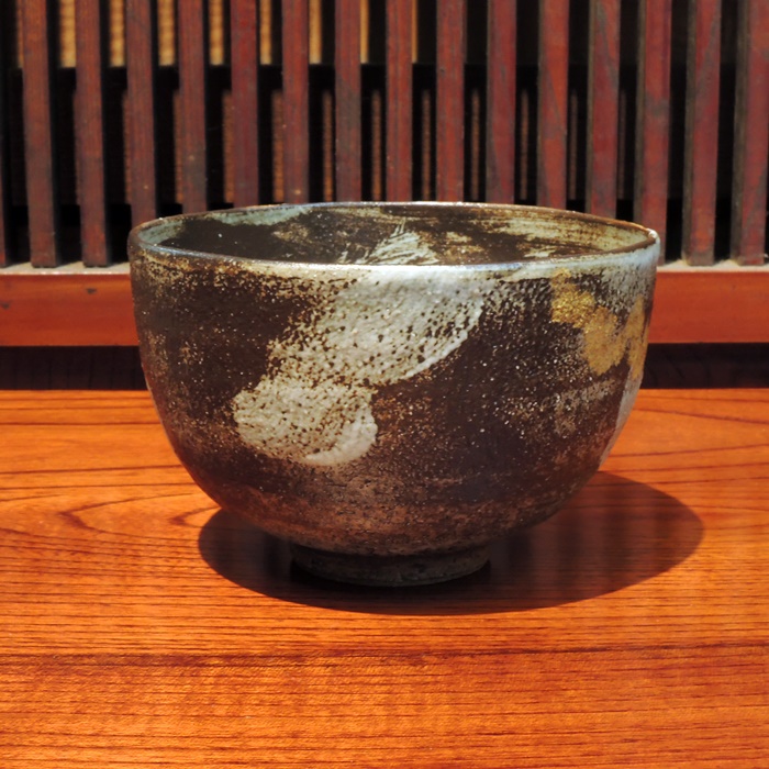 清水焼　八幡窯　吉祥鶴　抹茶碗の画像