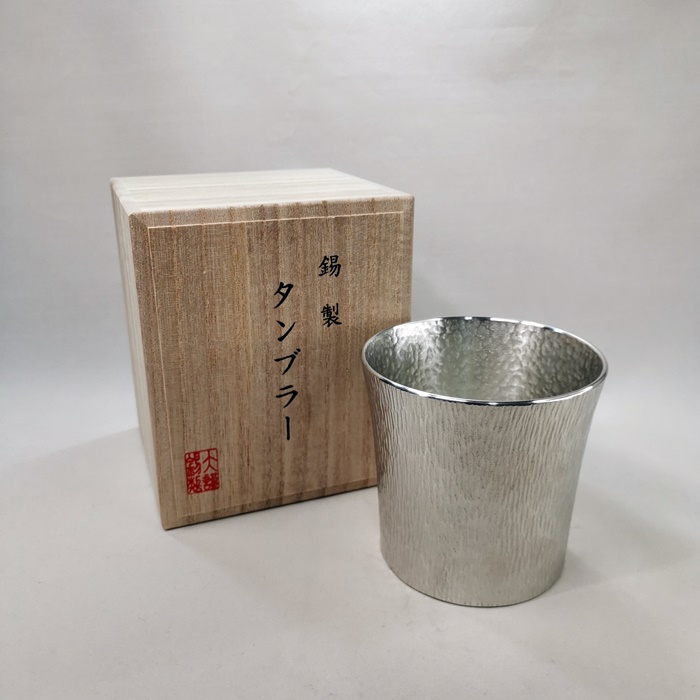 タンブラー　ファンネル(中)　本錫　伝統的工芸品「大阪浪華錫器」　310㏄の画像