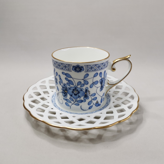 NARUMI　MILANO〈ミラノ〉 メッシュコーヒー碗皿(1客)　BONE CHINAの画像