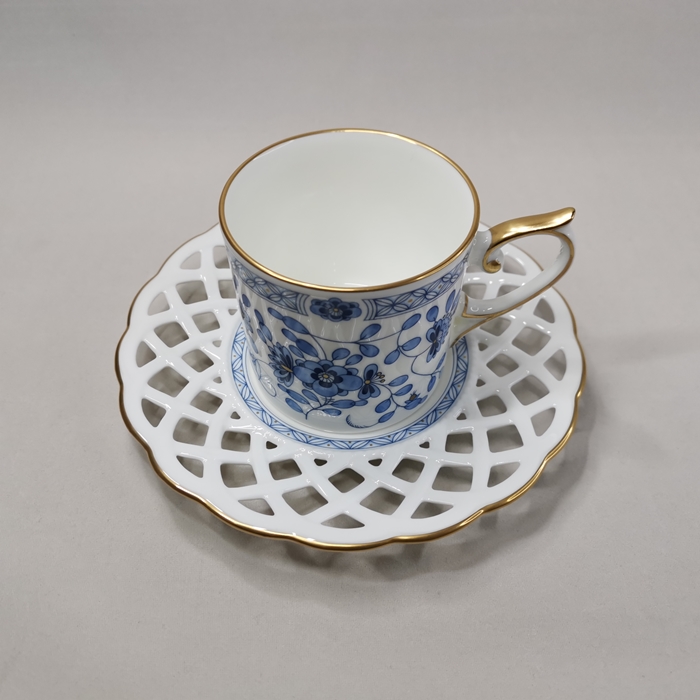 NARUMI　MILANO〈ミラノ〉 メッシュコーヒー碗皿(1客)　BONE CHINAの画像