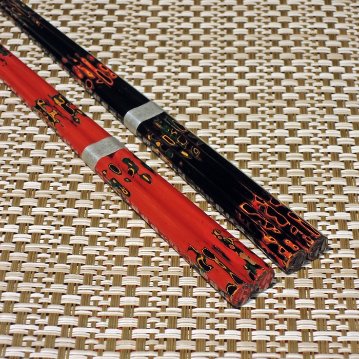 津軽塗 ねぶた 八角夫婦箸・箸置セットの画像