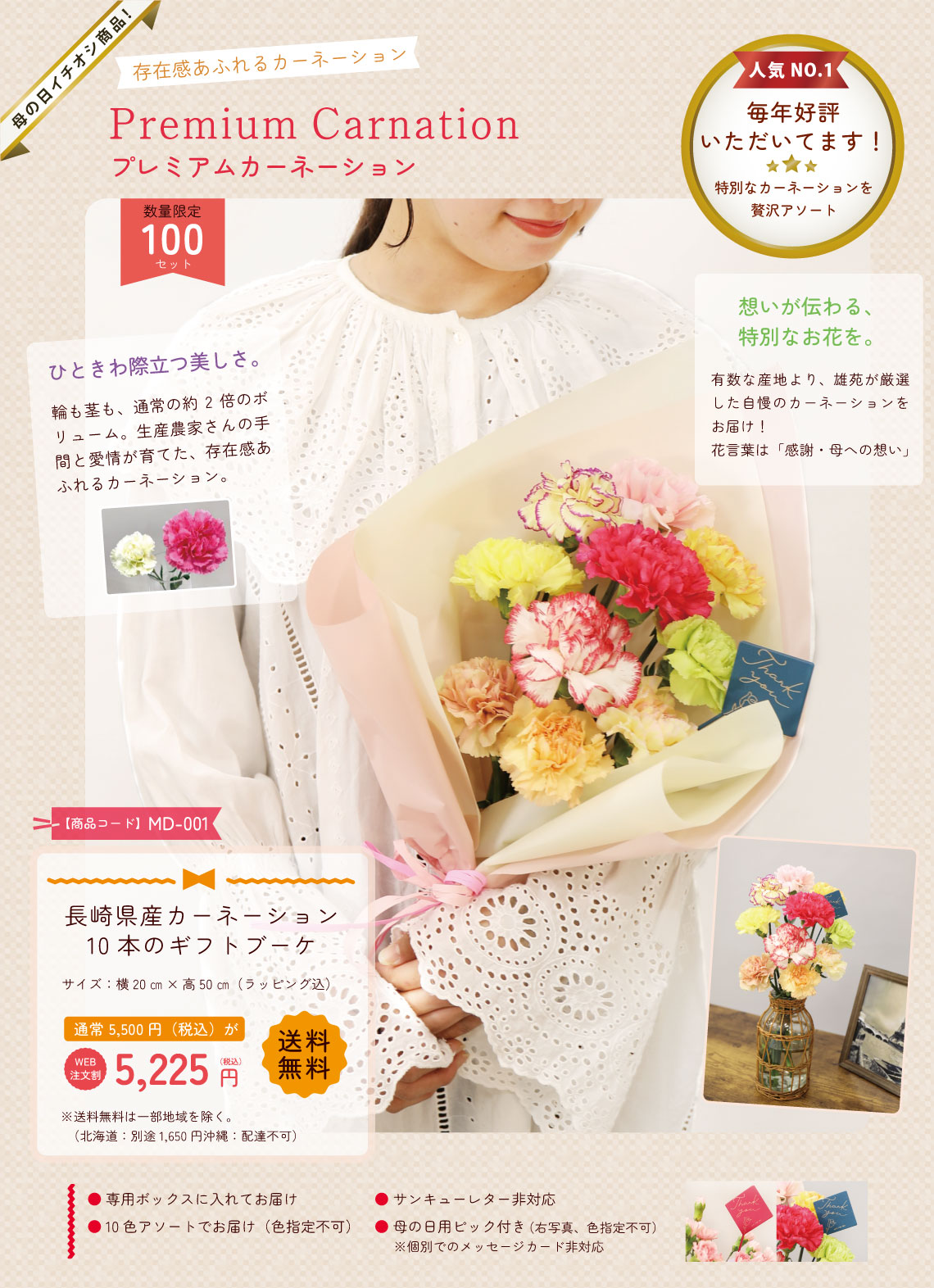 母の日 プレミアムカーネーション