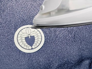 【男性・女性・子ども用】　色紋 アイロン定着 貼り紋[素材：ポリエステル] 黒地以外の色の着物などに＜がっちりアイロン定着タイプ＞　6枚入り　※ご希望の家紋を指定して注文ができますの画像