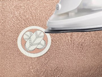 【男性・女性・子ども用】　色紋 アイロン定着 貼り紋[素材：ポリエステル] 黒地以外の色の着物などに＜がっちりアイロン定着タイプ＞　6枚入り　※ご希望の家紋を指定して注文ができますの画像