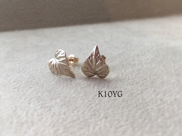 へデラ新芽のピアス(K10YG スタッドタイプ)の画像