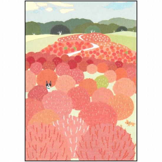 ひらいみも ポストカード（子ブタと野山の錦）の画像
