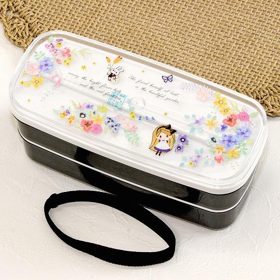 英字フェアリーテイル　2段ランチボックス（アリス）の画像