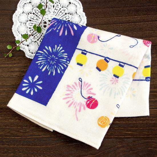 さいか　ガーゼハンカチタオル（お祭り花火）の画像