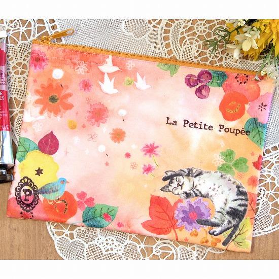 プティット・プぺ　ぺたんこポーチ（ひなたぼっこ）の画像