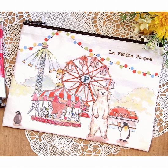 プティット・プぺ　ぺたんこポーチ（シロクマが行く）の画像