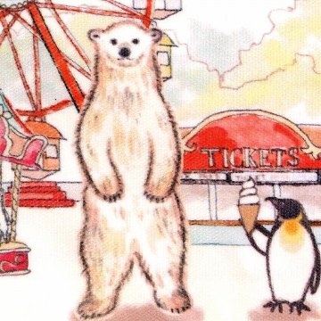 プティット・プぺ　ぺたんこポーチ（シロクマが行く）の画像