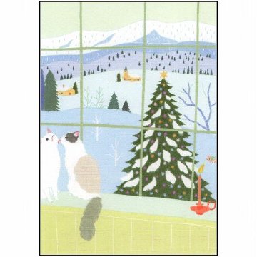 ひらいみも ポストカード（子ブタと窓の外のクリスマス）の画像