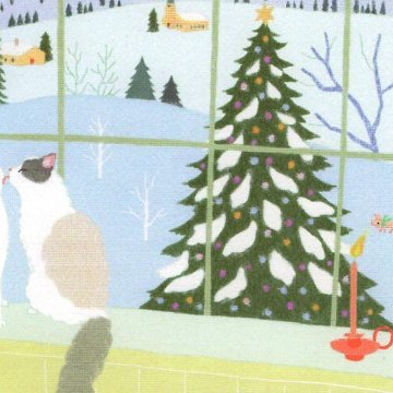 ひらいみも ポストカード（子ブタと窓の外のクリスマス）の画像