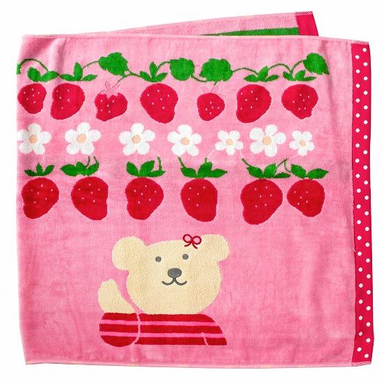 レインボーベア　バスタオル（わくわく）ピンクの画像