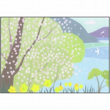 ひらいみも ポストカード（桜と水仙）の画像