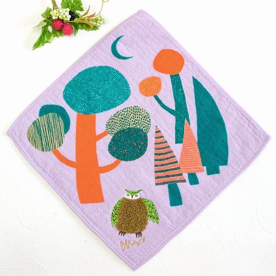 moritaMiW　モコモコ動物ハンカチ（月夜ミミズク）の画像