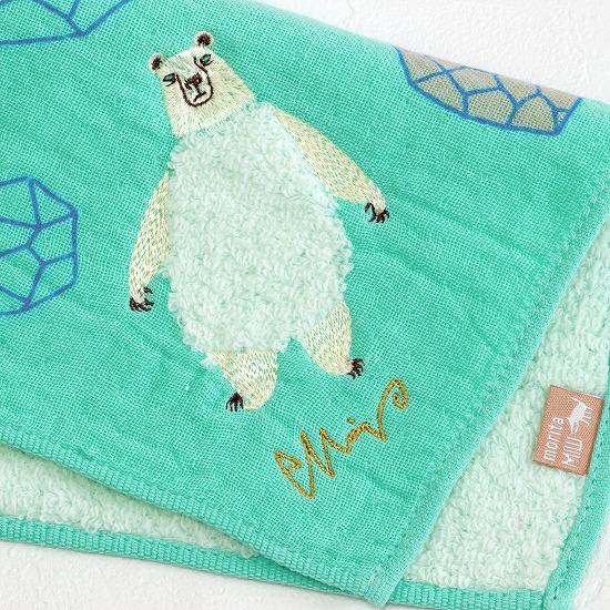 moritaMiW　モコモコ動物ハンカチ（氷原シロクマ）の画像