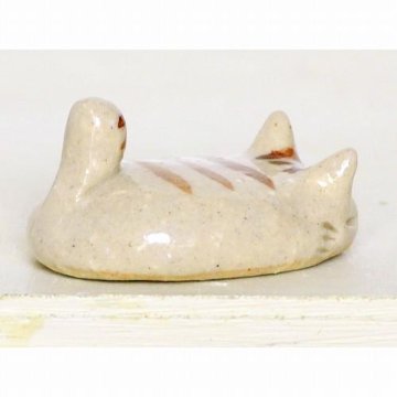 豆屋　箸置き（平たい猫　トラ）画像