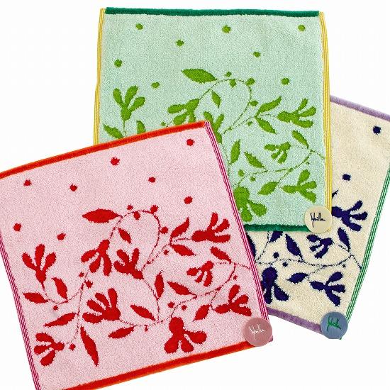 シビラ　タオルハンカチ（ドット＆茎）の画像