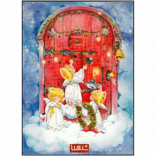 リシ・マーチン　クリスマスポストカード（赤いドア）画像