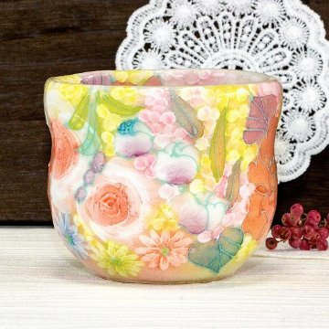 工房ゆずりは　福々碗（平安雅花）No.63　瓢型画像