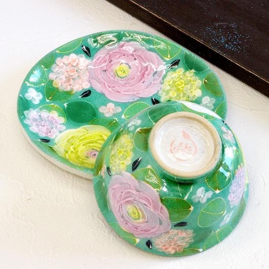 新品 ゆずりは工房 茶菓子セット 彩ばら花紋 ティーカップ