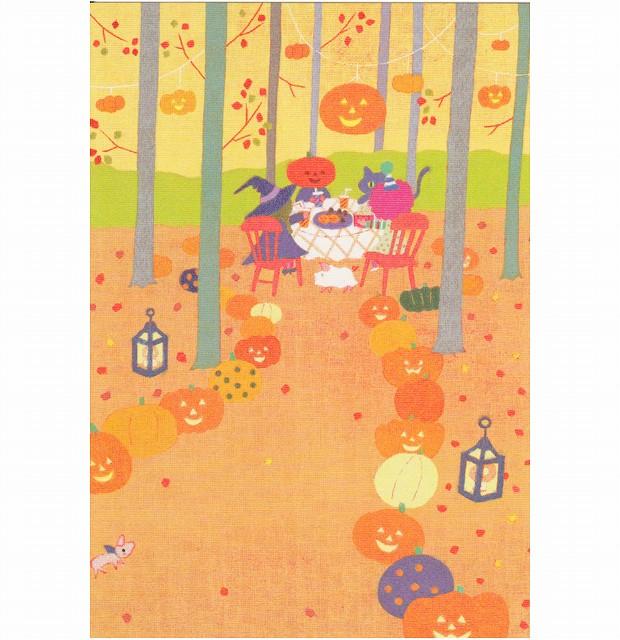 ひらいみも ポストカード（ハロウィン：ランタン）の画像