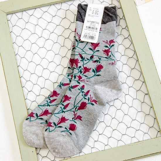 ande ハイゲージクルーソックス（モクレン）グレーの画像