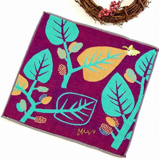 moritaMiW　3重ガーゼハンカチ（花とオカイコ）の画像