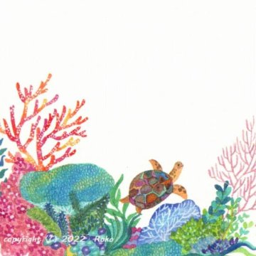 Roko ポストカード（クジラとサンゴ礁）画像