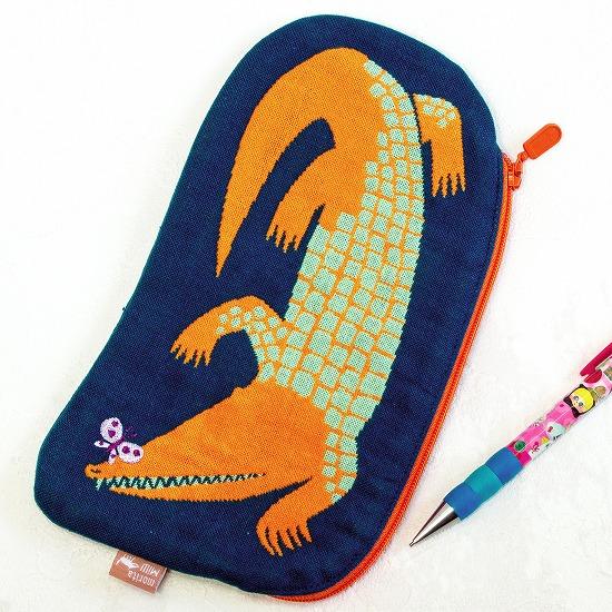 moritaMiW　ポーチ（ワニと蝶々）の画像