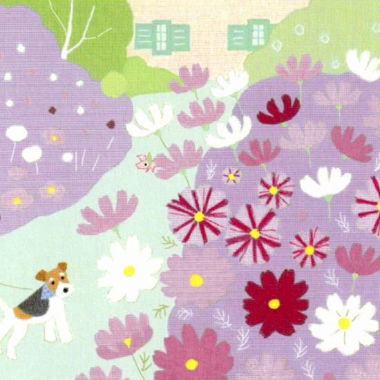 ひらいみも ポストカード（子ブタとコスモスウォーク）の画像