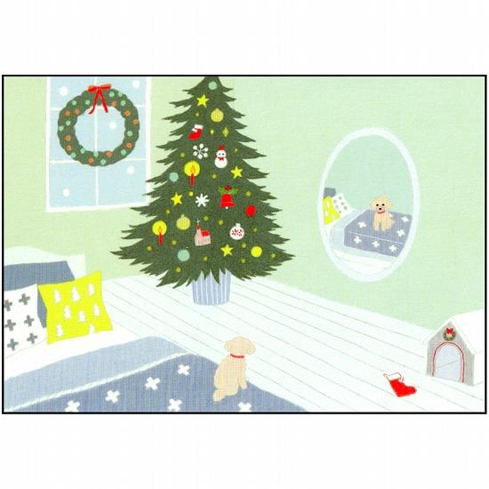 ひらいみも ポストカード（トイプーのクリスマス：鏡）の画像