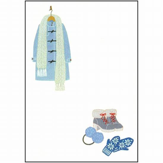 ひらいみも ポストカード（クリスマス：コート）の画像