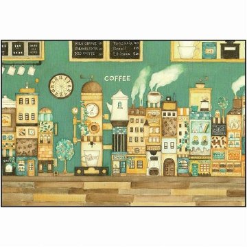 空想街雑貨店 ポストカード（カフェの奥のコーヒーの街）画像