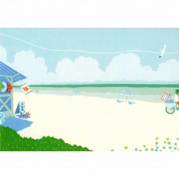 ひらいみも ポストカード（子ブタと海水浴）の画像