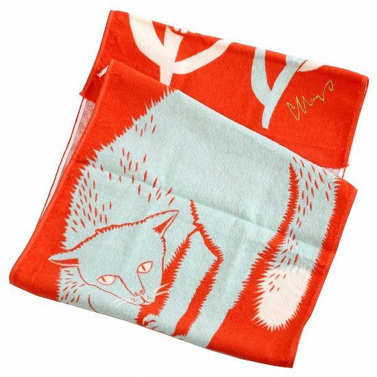 morita MiW　タオルてぬぐい（威嚇するネコ親子）の画像